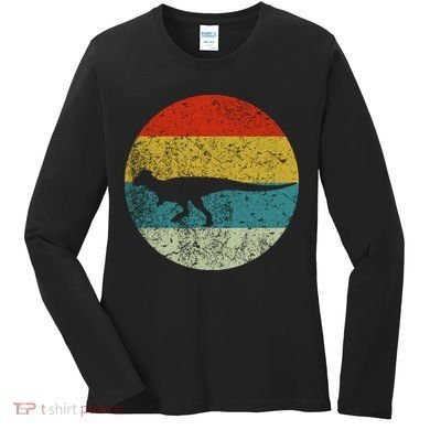 Retro Vintage Pachycephalosaurus Women's Long Sleeve Shirt