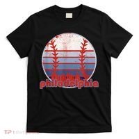 Retro Vintage Philly Baseball Skyline Cool Philadelphia T-Shirt thumb 0