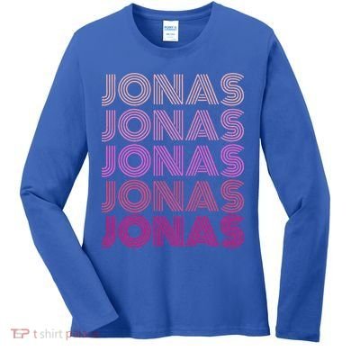 Retro Vintage Pink Jonas  Women's Long Sleeve Shirt
