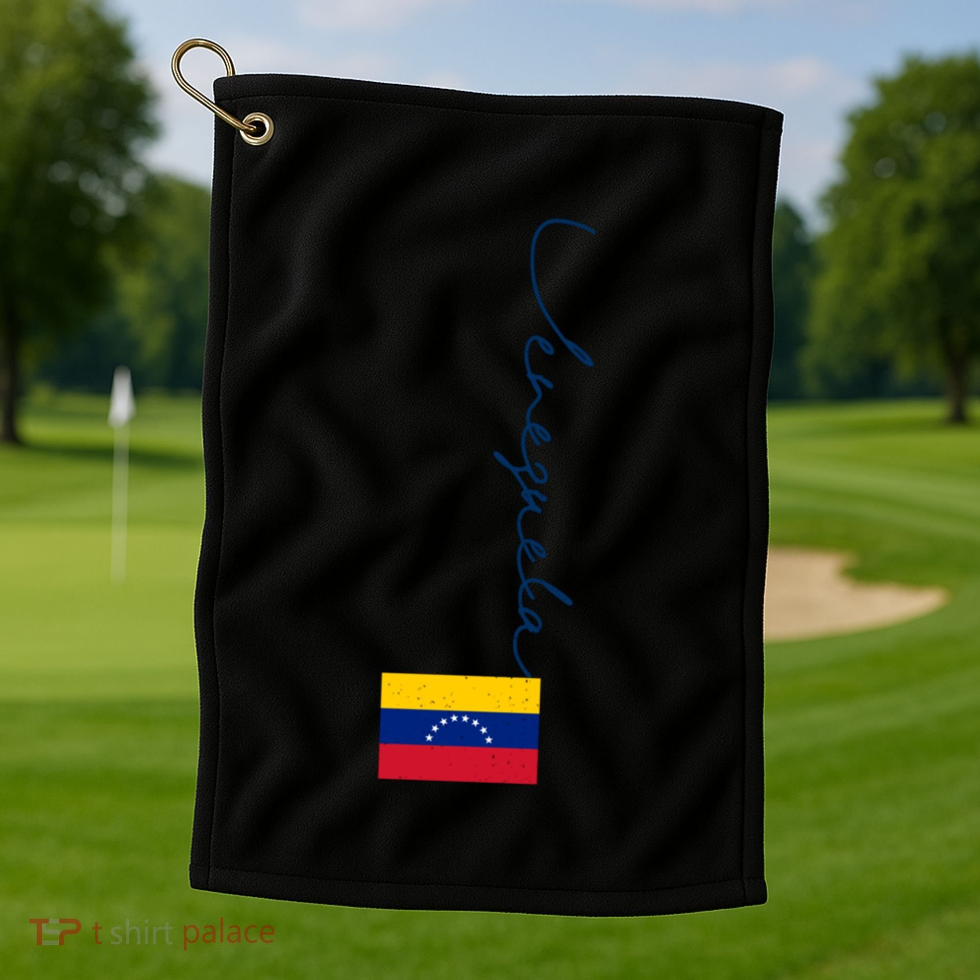 Retro Venezuela Patriotic Pole Venezuela Flag Gift Golf Towel