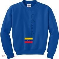 Retro Venezuela Patriotic Pole Venezuela Flag Gift Kids Sweatshirt thumb 0