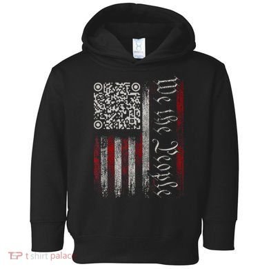 Retro Vintage Qr American Flag Funny Trump Dance Code Toddler Hoodie