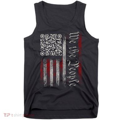 Retro Vintage Qr American Flag Funny Trump Dance Code Tank Top