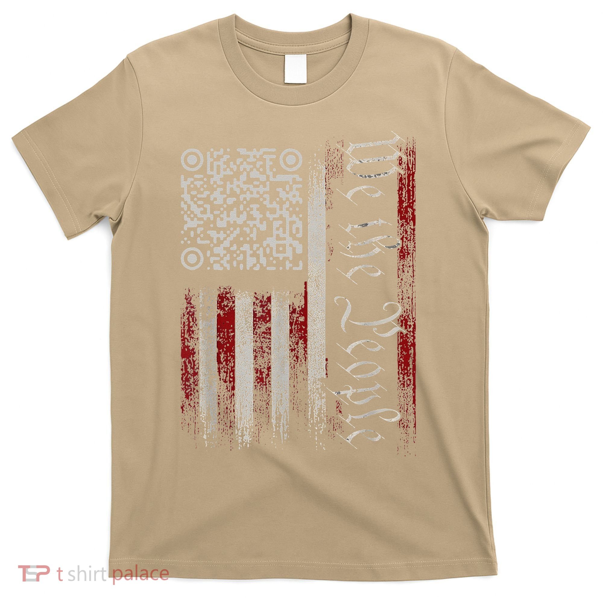 Retro Vintage Qr American Flag Funny Trump Dance Code T-Shirt