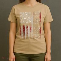 Retro Vintage Qr American Flag Funny Trump Dance Code T-Shirt thumb 4