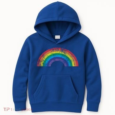 Rainbow Vintage Retro 70s 80s Style Gift Gift Kids Hoodie
