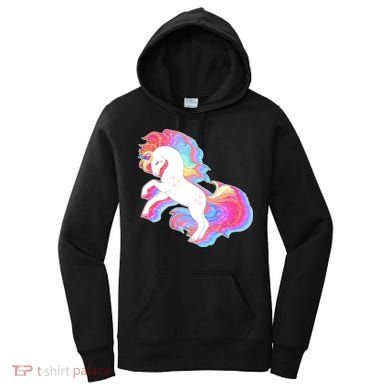 Retro Vintage Rainbow Unicorn Women's Hoodie