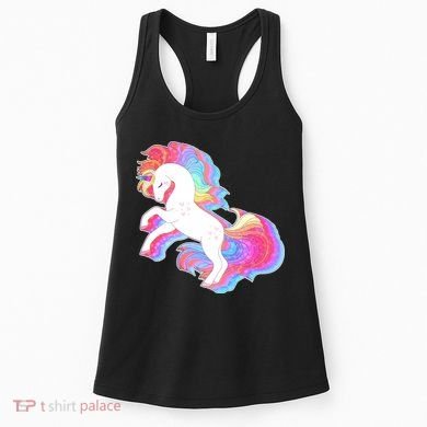 Retro Vintage Rainbow Unicorn Women's Tank Top