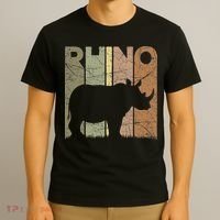 Rhino Vintage Rhinoceros Zookeeper Retro Safari T-Shirt thumb 3