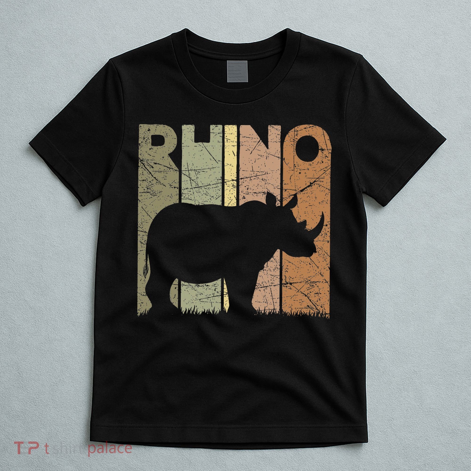 Rhino Vintage Rhinoceros Zookeeper Retro Safari T-Shirt