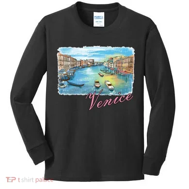 Romantic Venice Kids Long Sleeve Shirt
