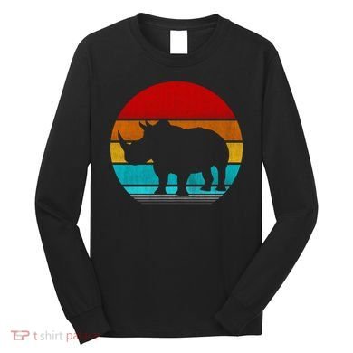 Retro Vintage Rhino Long Sleeve Shirt