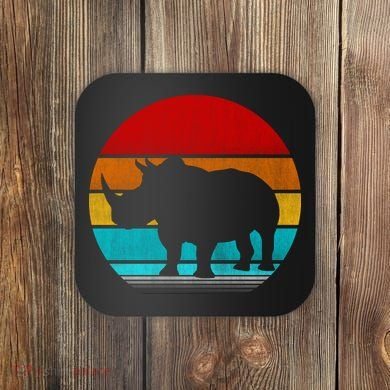 Retro Vintage Rhino Coaster