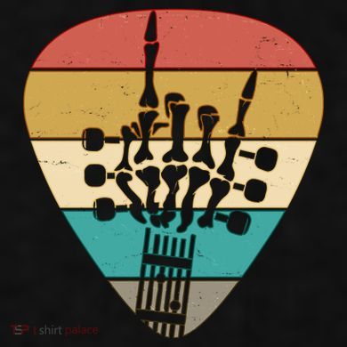 Retro Vintage Rock On Guitar Skeleton Ladies PosiCharge Tri-Blend Wicking Tank