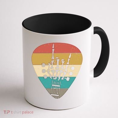 Retro Vintage Rock On Guitar Skeleton Coffee Mug back