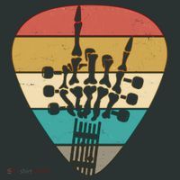 Retro Vintage Rock On Guitar Skeleton T-Shirt thumb 7