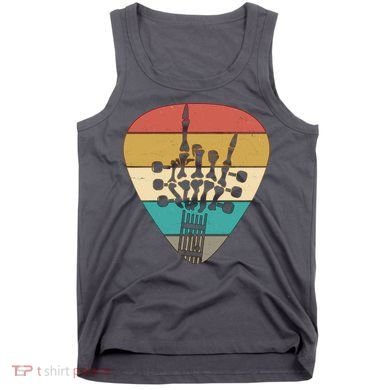 Retro Vintage Rock On Guitar Skeleton Tank Top