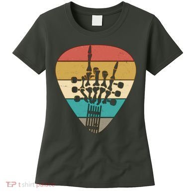 Retro Vintage Rock On Guitar Skeleton Women's T-Shirt