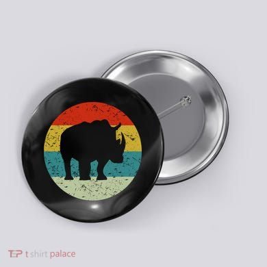 Retro Vintage Rhino Button