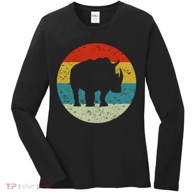 Retro Vintage Rhino Women's Long Sleeve Shirt