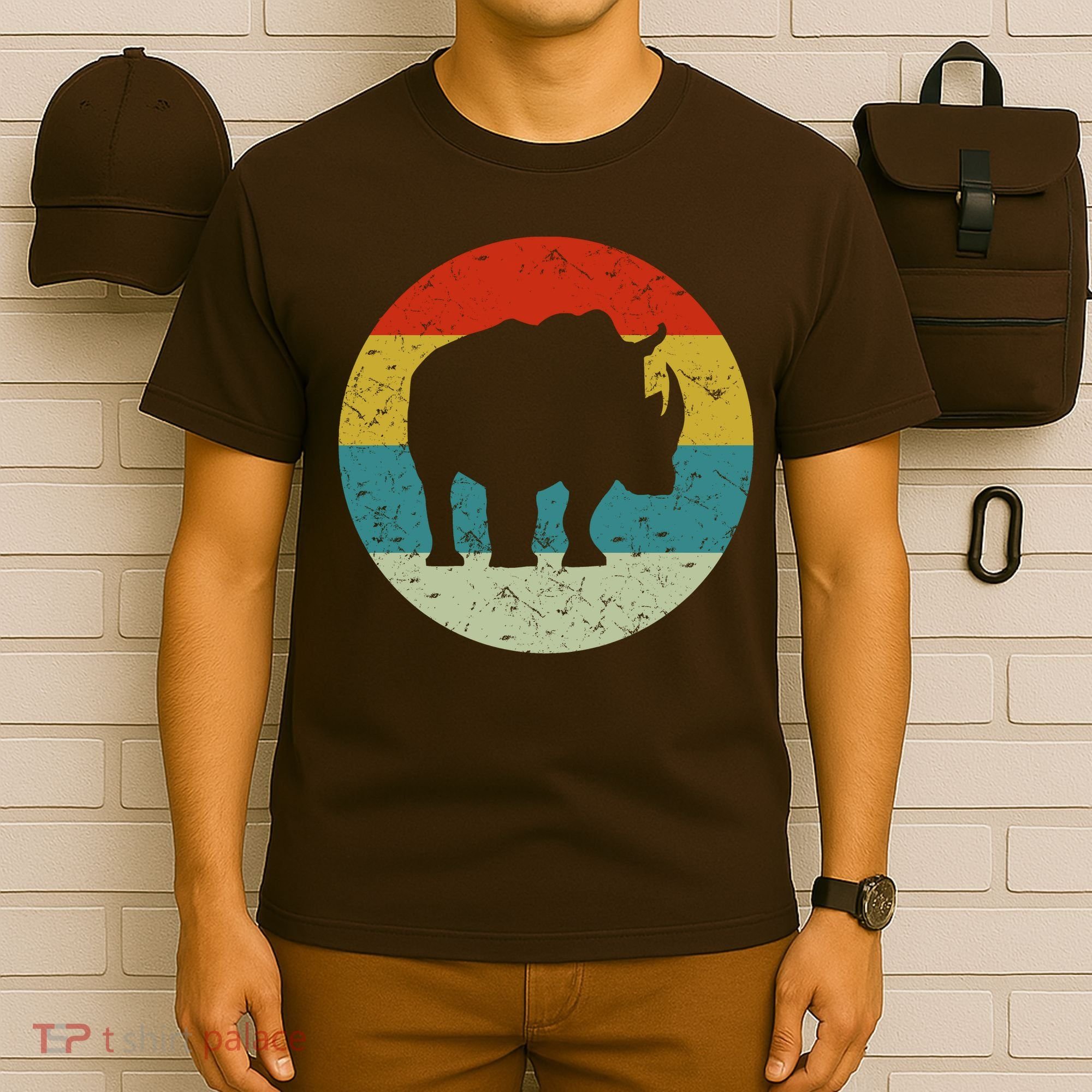 Retro Vintage Rhino T-Shirt