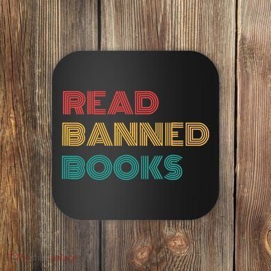 Retro Vintage Read Banned Books Coaster