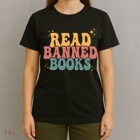 Retro Vintage Read Banned Books Reading Lover T-Shirt thumb 4