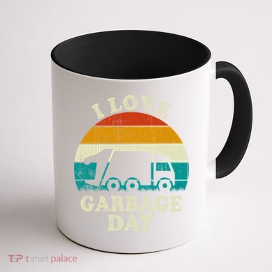 Retro Vintage Recycling Trash I Love Garbage Day Truck Meaningful Gift Coffee Mug back