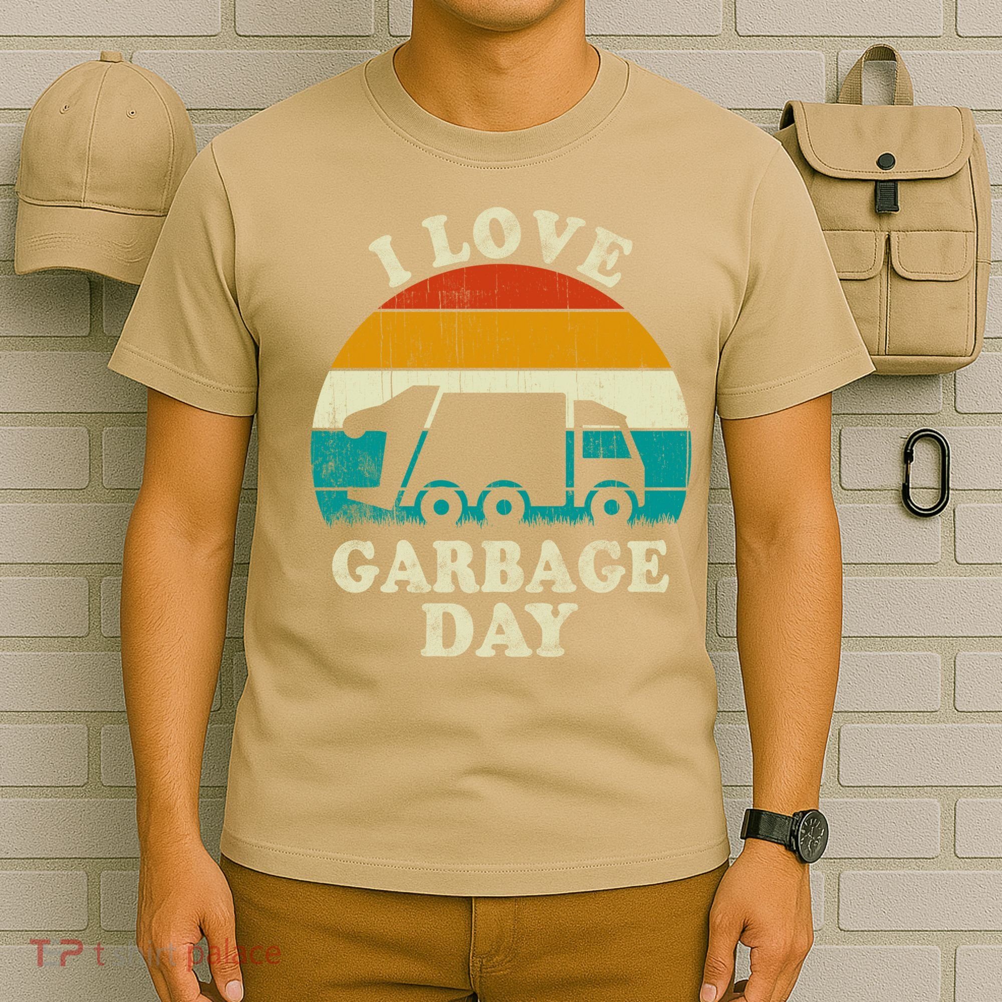 Retro Vintage Recycling Trash I Love Garbage Day Truck Meaningful Gift T-Shirt