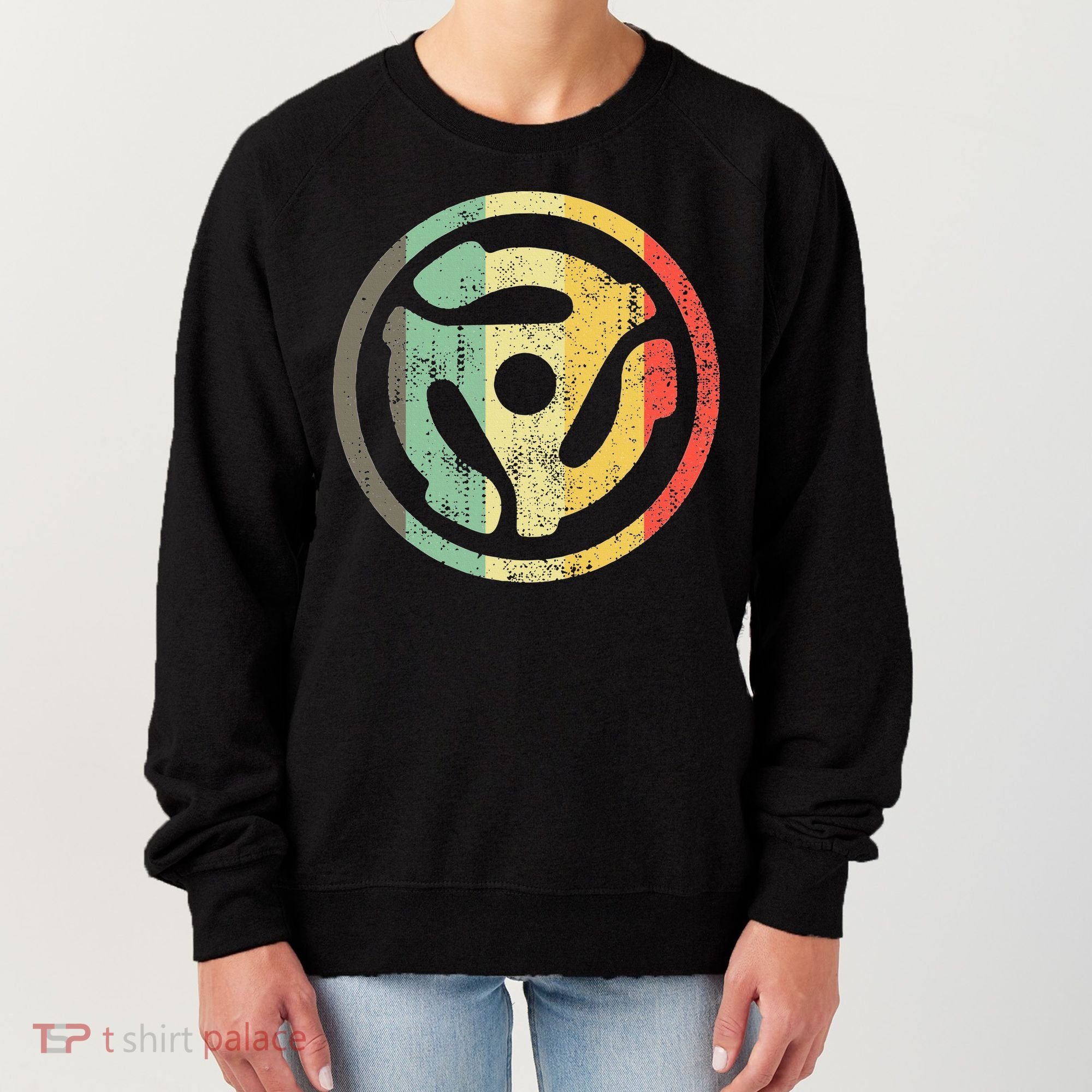 Retro Vinyl Record 45 Rpm Spindle Adapter Women's Sweatshirt