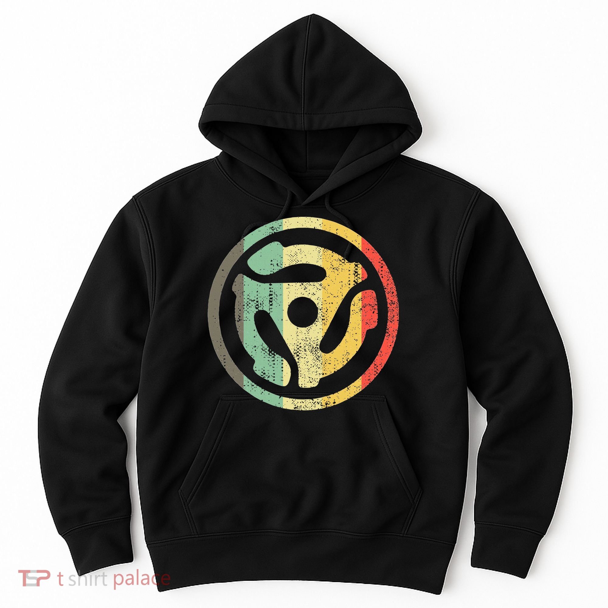 Retro Vinyl Record 45 Rpm Spindle Adapter Hoodie