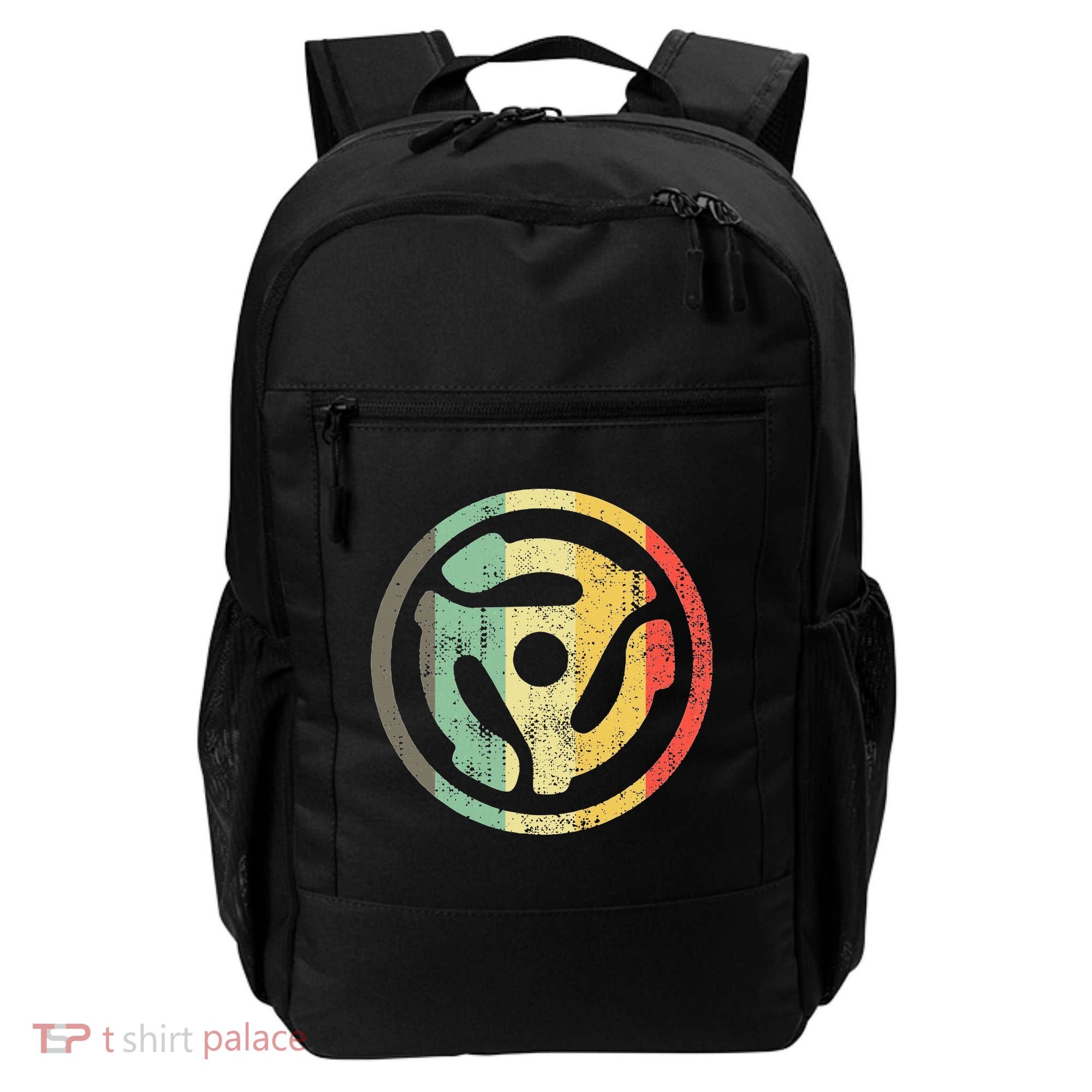 Retro Vinyl Record 45 Rpm Spindle Adapter Backpack