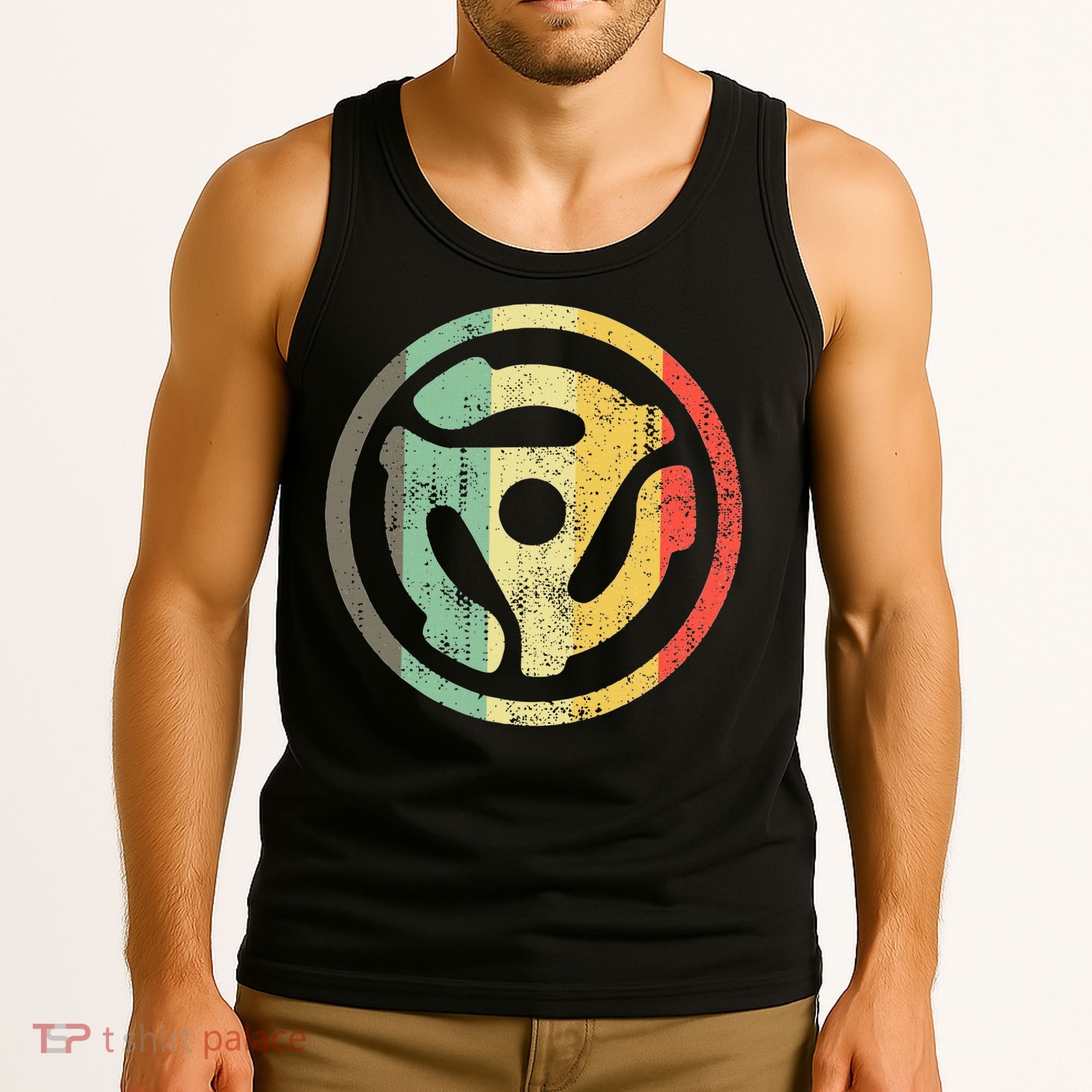 Retro Vinyl Record 45 Rpm Spindle Adapter Tank Top