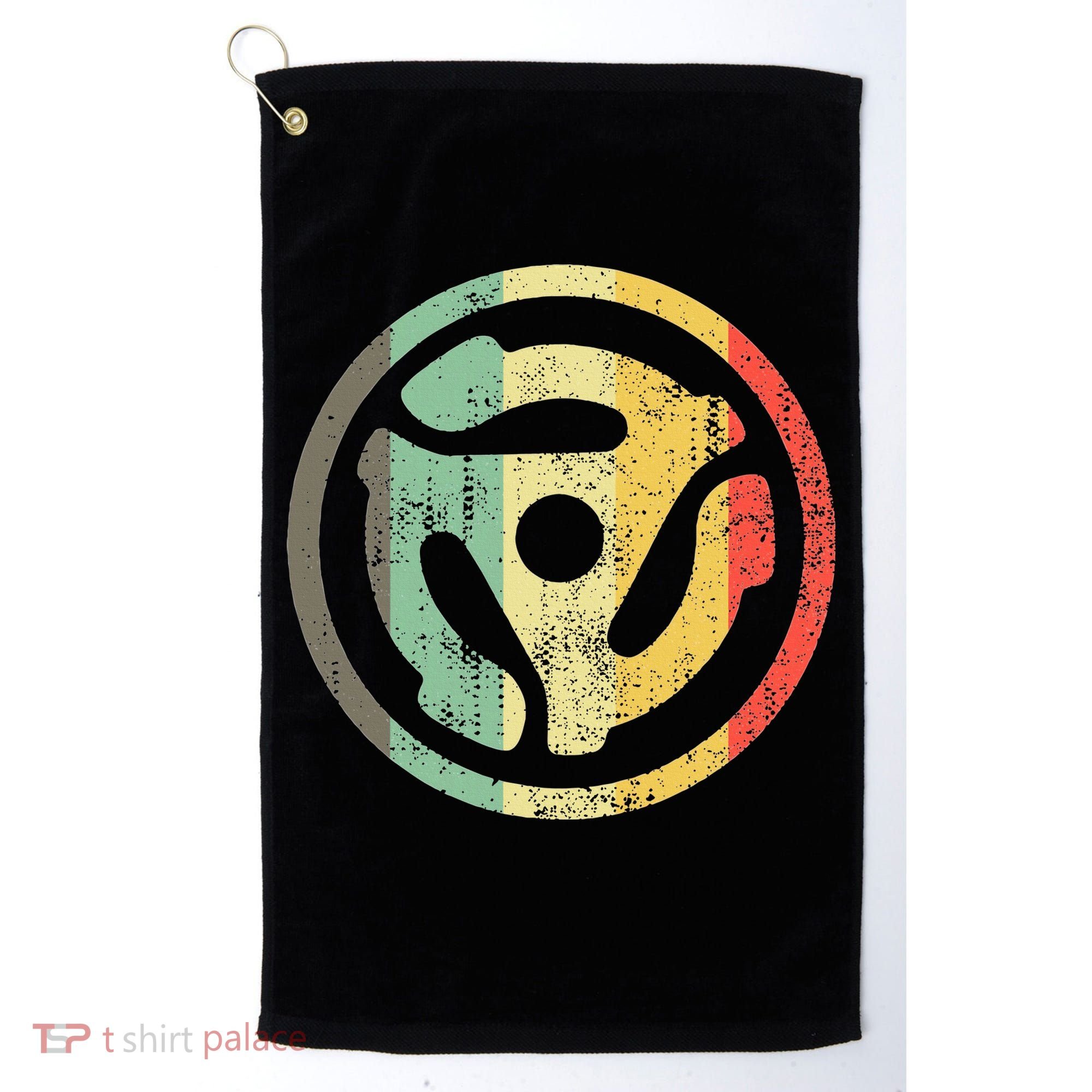 Retro Vinyl Record 45 Rpm Spindle Adapter Golf Towel