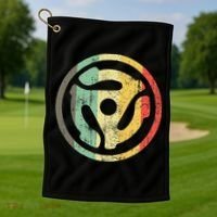Retro Vinyl Record 45 Rpm Spindle Adapter Golf Towel thumb 1