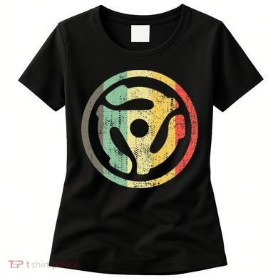 Retro Vinyl Record 45 Rpm Spindle Adapter Women's T-Shirt