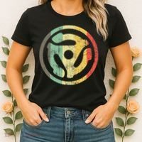 Retro Vinyl Record 45 Rpm Spindle Adapter Women's T-Shirt thumb 2