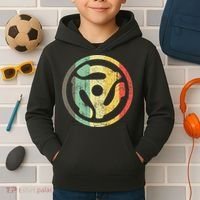 Retro Vinyl Record 45 Rpm Spindle Adapter Kids Hoodie thumb 2