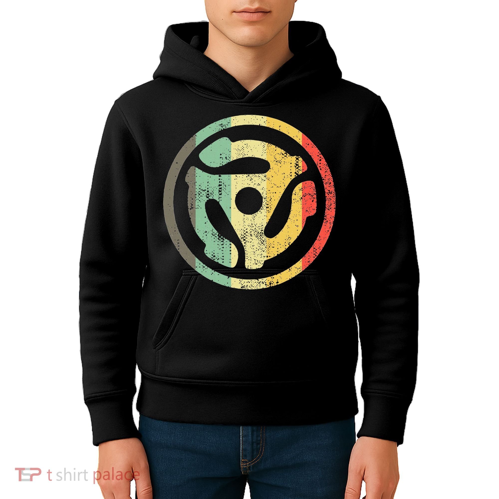 Retro Vinyl Record 45 Rpm Spindle Adapter Kids Hoodie