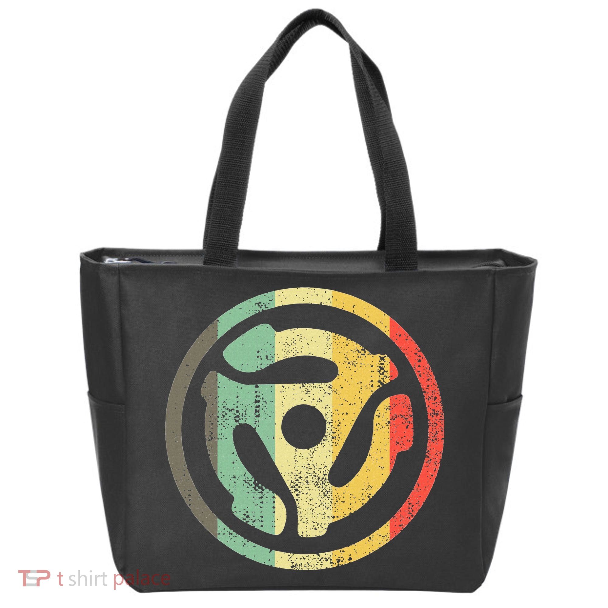 Retro Vinyl Record 45 Rpm Spindle Adapter Tote Bag