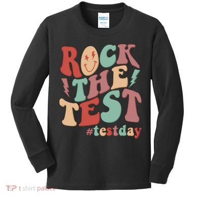 Retro Vintage Rock The Test #Testday Kids Long Sleeve Shirt