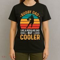 Retro Vintage Rugby Dad Like A Regular Dad But Cooler Fathers Day T-Shirt thumb 4