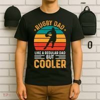 Retro Vintage Rugby Dad Like A Regular Dad But Cooler Fathers Day T-Shirt thumb 6