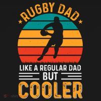 Retro Vintage Rugby Dad Like A Regular Dad But Cooler Fathers Day T-Shirt thumb 7