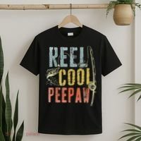 Retro Vintage Reel Cool Peepaw Fishing Father's Day Grandpa T-Shirt thumb 2