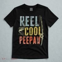 Retro Vintage Reel Cool Peepaw Fishing Father's Day Grandpa T-Shirt thumb 5