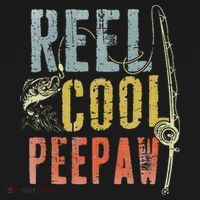 Retro Vintage Reel Cool Peepaw Fishing Father's Day Grandpa T-Shirt thumb 7