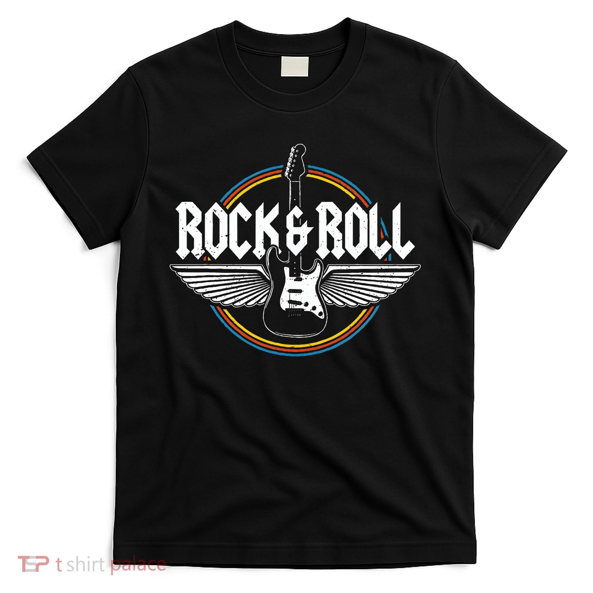 Retro Vintage Rock & Roll Guitar Wings Music Concert Band T-Shirt