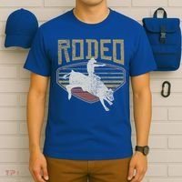 Rodeo Vintage Retro Style Bull Riding Gift Cute Gift T-Shirt thumb 6