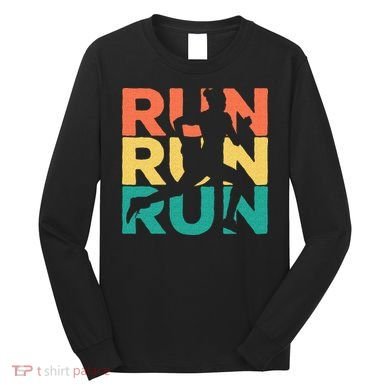 Retro Vintage Running Gift For Runners Long Sleeve Shirt